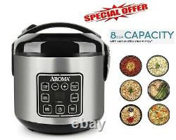 2-8 Cup (Cooked) Rice Cooker Food Steamer, 6 Unique Functions, Toxic-free Pot