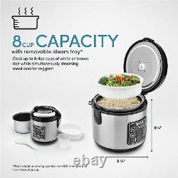 2-8 Cup (Cooked) Rice Cooker Food Steamer, 6 Unique Functions, Toxic-free Pot