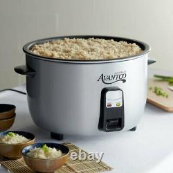 46 Cup Electric Rice Cooker Warmer Round Stainless Steel Silver 120 V 1650 W