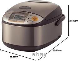 5-1/2-Cup (Uncooked) Micom Rice Cooker and Warmer, 1.0-Liter, Stainless Brown