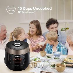 5-QT 10-Cup Corded Electric Non-stick Pressure Rice Cooker with 12 Menu Options