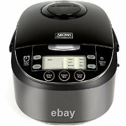 Aroma Houseware ARC-6106AB 6 Cup Japanese Style Rice Cooker Food Steamer, Black