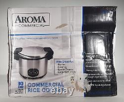 Aroma Housewares 60-Cup Cooked 30-Cup UNCOOKED Commercial Rice Cooker Stainle