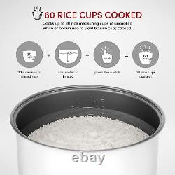 Aroma Housewares 60-Cup Cooked 30-Cup UNCOOKED Commercial Rice Cooker, Stainless