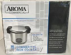 Aroma Housewares Stainless Steel 60-Cup (Cooked) Commercial Rice Cooker