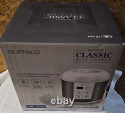 Buffalo Classic Rice Cooker with Clad Stainless Steel Inner Pot- 10 Cups NIB