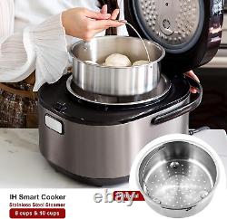 Buffalo Titanium Grey IH SMART COOKER, Rice Cooker and Warmer, 1.8L, 10 Cups of