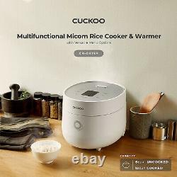 CUCKOO CR-0675FW 6 Cup Rice Cooker and Warmer with Nonstick Inner Pot, White