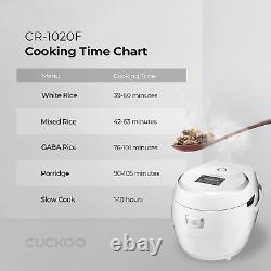 CUCKOO CR-1020F 10-Cup (Uncooked) Micom Rice Cooker 16 Menu Options White R
