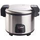 Commercial-grade Electric Rice Cooker With Hinged Cover, 30 Cup