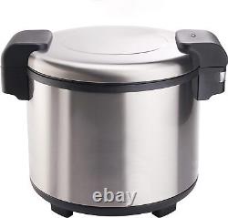 Commercial-Grade Electric Rice Cooker with Hinged Cover, 30 Cup