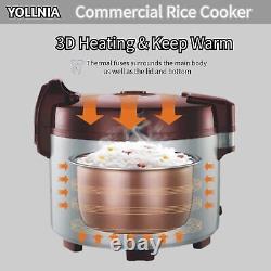Commercial Large Rice Cooker & Food Warmer 13.8Qt/60 Cups Cooked Rice With