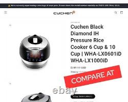 Cuchen Black Diamond IH Pressure Rice Cooker 6 Cup & 10 Cup WHA-LX0601iD WHA-L