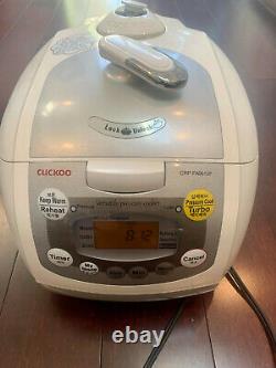 Cuckoo CRP-HF0610F 6 Cup Pressure Rice Cooker (Ivory/Silver) used one time