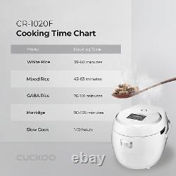 Cuckoo CR-1020F 10 Cup Micom Rice Cooker and Warmer, 16 Menu Options, Nonstick