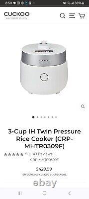 Cuckoo MHTR0309F 3 Cup Twin Pressure Induction Heating Rice Cooker