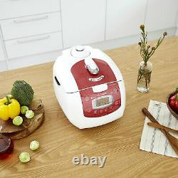 Cuckoo Multi-functional Programmable Six Cup Electric Pressure Rice Cooker, Red