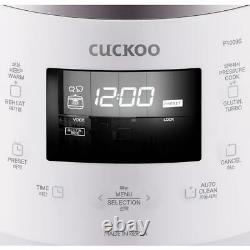 Cuckoo Rice Cooker 10-Cup High Pressure Keep Warm Setting Locking Lid White