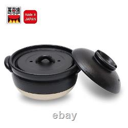 DONABE Clay Rice Cooker Pot Japanese Style made in Japan for 1 to 2 cups with Do