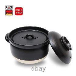 DONABE Clay Rice Cooker Pot Japanese Style made in Japan for 2 to 3 cups with Do