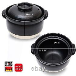 DONABE Clay Rice Cooker Pot Japanese Style made in Japan for 2 to 3 cups with Do