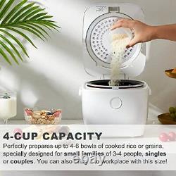 Digital Mini Rice Cooker 4 Cups Uncooked, 2L Rice Cooker Small, Portable Rice