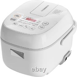 Digital Programmable Rice Cooker, Steamer & Warmer, 3 Cups Uncooked Rice with Fu