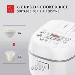 Digital Programmable Rice Cooker, Steamer & Warmer Rice with 3 Cups Uncooked