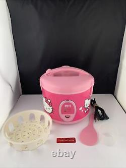 Hello Kitty Pink 1.5 QT 8 Cup Rice Cooker Steamer Tested And Working