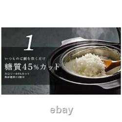 LOCABO low carb Rice Cooker JM-C20E-B Black 5 Cups Micom AC100V 400W Japan