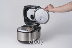 Micom Rice Cooker & Warmer 3 Cups Uncooked Cooking Functions Stainless Black