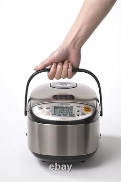 Micom Rice Cooker & Warmer 3 Cups Uncooked Cooking Functions Stainless Black