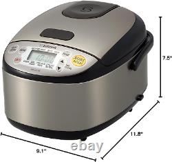 NS-LGC05XB Micom Rice Cooker & Warmer, 3-Cups (Uncooked), Stainless Black