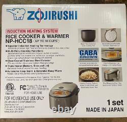 New Sealed Zojirushi NP-HCC18XH Induction Heating System Rice Cooker Warmer Gray