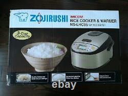 New Zojirushi NS-LHC05 3 Cup Micom Rice Cooker & Warmer Stainless Dark Brown