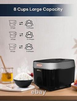 Offacy Rice Cooker, Smart Multi-Function Touch Panel, 8 Cups (Uncooked), 24-H