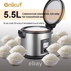 Onlicuf Commercial Electric Stainless Steel Rice Cooker 60-Cup Cooked 5.5 Liters