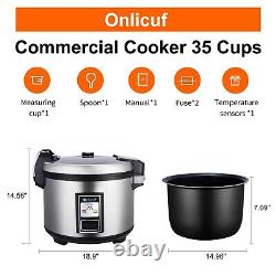 Onlicuf Commercial Rice Cooker 70-Cup Cooked (35-Cup Uncooked) Stainless Stee