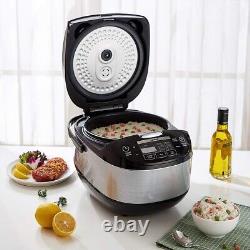 Premium Japanese Rice Cooker 10 Cup Capacity, Stainless Steel & Programmable