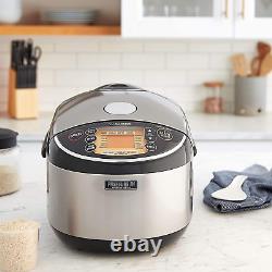 Pressure Induction Heating Rice Cooker & Warmer, 10 Cup, Stainless Black, Made i
