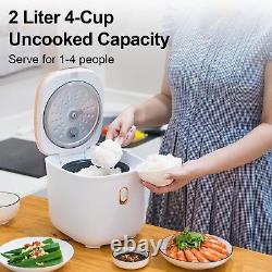 Rice Cooker, 4 Cups Uncooked Mini Rice Cooker, 2L(2.1 Qt) Protable Rice Cooker