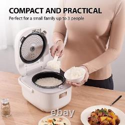 Rice Cooker Small 3 Cup Uncooked LCD Display with 8 Cooking Functions