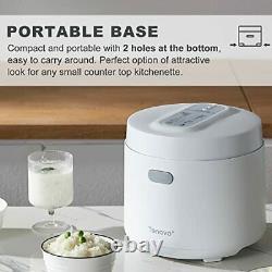 Smart Mini Rice Cooker 3 Cups Uncooked, 1.6L Rice Cooker Small, Portable White