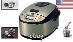 Stainless Steel Rice Cooker & Warmer 3 Cups Uncooked Multiple Menu Settings