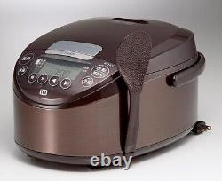 TIGER Rice Cooker 5.5Cups IH Far Red Black Thick Pot JPW-D100T Brown Japan AC100