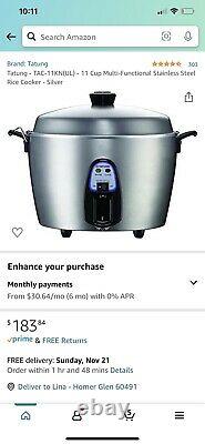 Tatung TAC-11KN(UL) 11 Cup Multi-Functional Stainless Steel Rice Cooker
