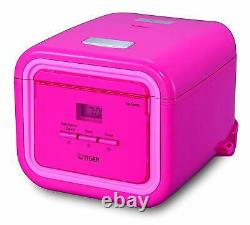 Tiger JAJ-A55U PP 3-Cup (Uncooked) Micom Rice Cooker with Slow Cook, Steam PINK