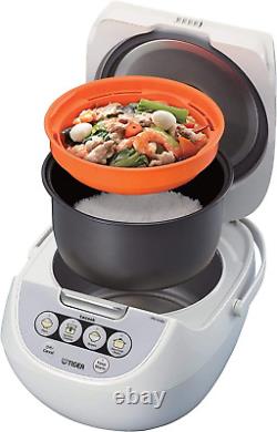 Tiger JBV-A18U-W 10-Cup (Uncooked) Micom Rice Cooker with Food Steamer & Slow Co