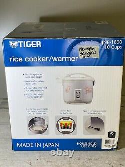 Tiger JNP-1800 10-Cup (Uncooked) Rice Cooker and Warmer in Floral White New