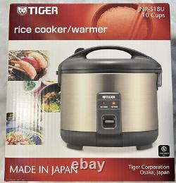 Tiger JNP-S18U 10-Cup Rice Cooker/Warmer Stainless Steel Gray- NIB
